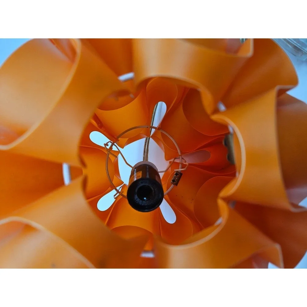 Lite F/X Wave Orange Pendant Table Lamp Retro MCM Style Model 4555-X Plug-In